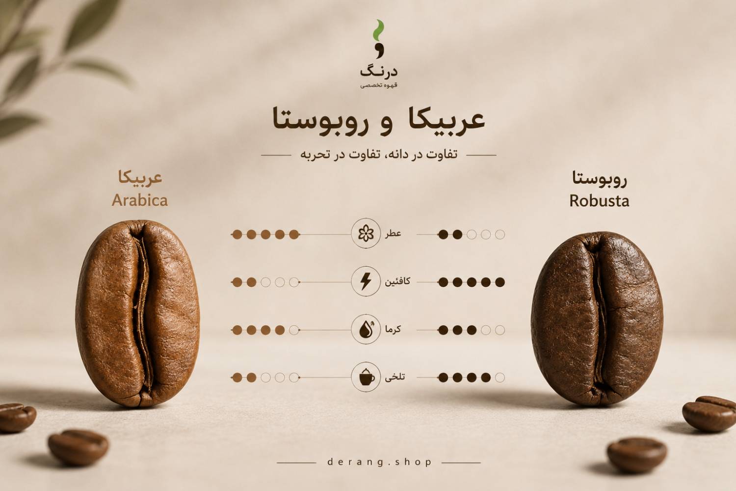 تفاوت دانه عربیکا و روبوستا